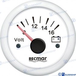 VOLTMETRE 8 / 16V BLANC